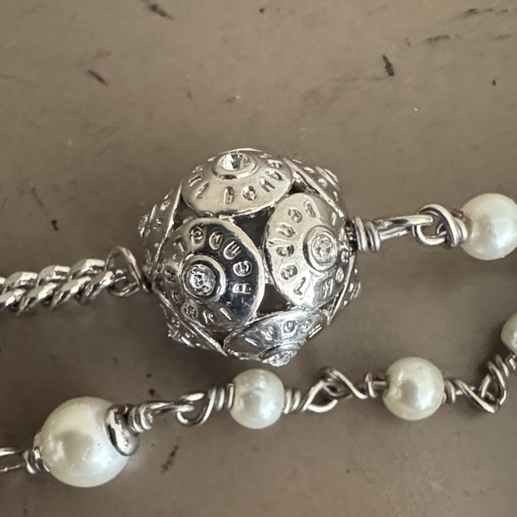 Henri Bendel Multi-Strand Glass Pearl and Crystal Silver Necklace - Picture 14 of 14